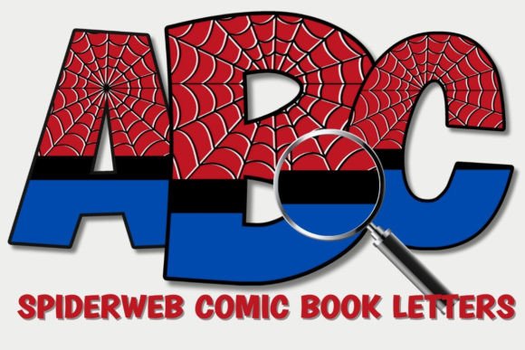 Download SPIDERWEB COMIC BOOK ALPHABET PNG SET - Web Collection