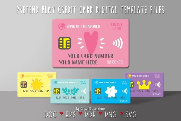Download Pretend Play Credit Card 💳 Template SVG - Play Collection