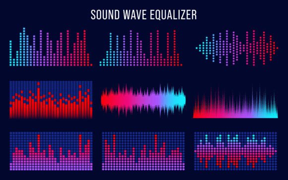 Download Sound Waves Music Interface Elements - Interface Collection
