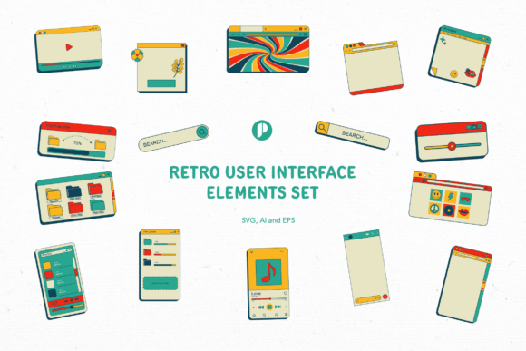 Download Retro User Interface Elements Set - Interface Collection