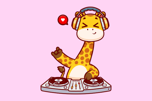 Download Cute Giraffe Playing Dj Electronic Music - Play Collection