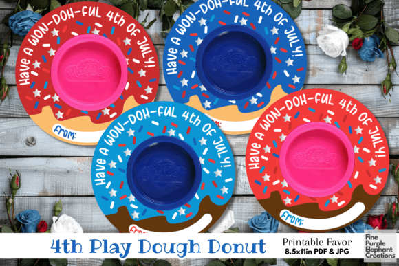 Download 4th of July Play Dough Donut Favor Toy - Play Collection
