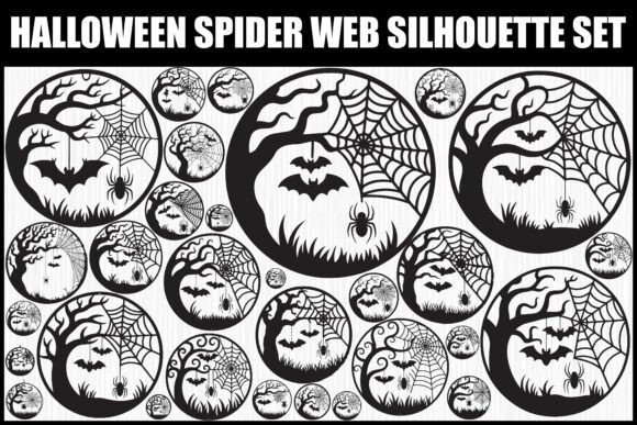 Download Halloween Spider Web Silhouette Set - Web Collection