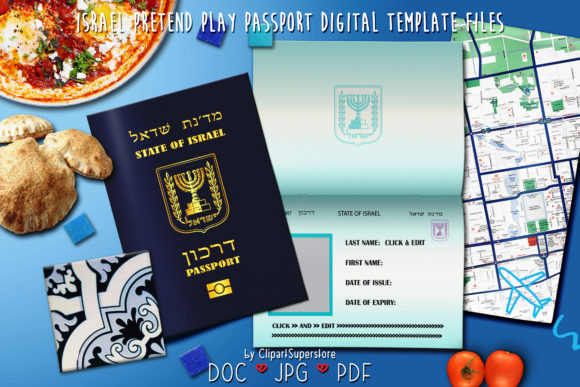 Download Pretend Play Passport Template Israel - Play Collection
