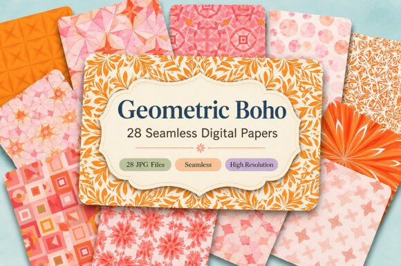 Download Geometric Boho Digital Patterns - Geometric Collection