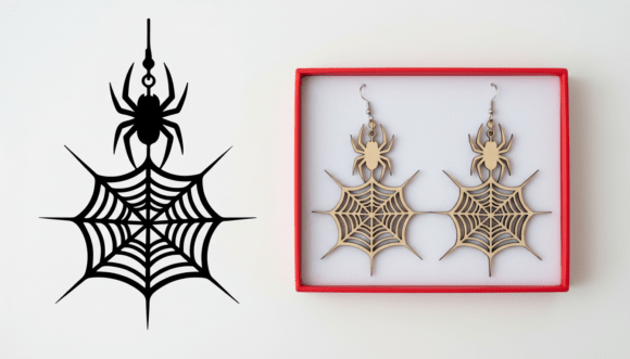 Download Spider Web Earring Laser Cut Design - Web Collection