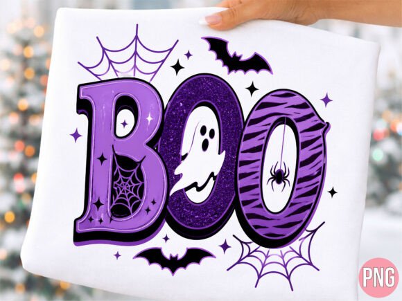 Download Spooky Purple Boo Ghost Web PNG T-shirt - Web Collection