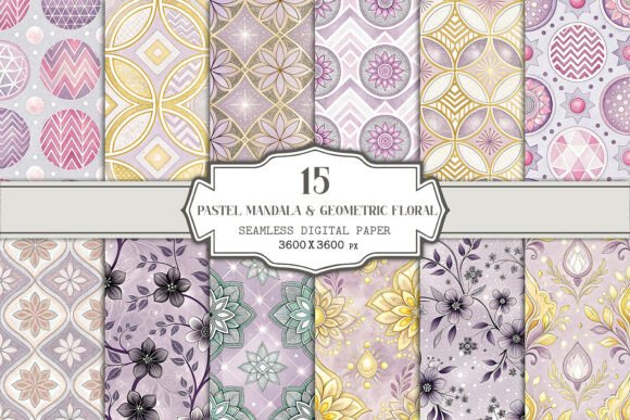 Download Pastel Mandala &amp; Geometric Floral Seamle - Geometric Collection