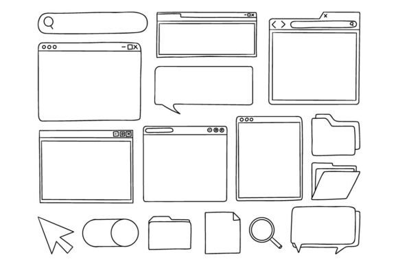 Download Hand Drawn UI Web Interface Doodle Set - Interface Collection
