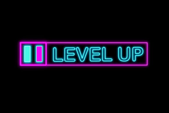 Download Level Up Lettering Neon Sign Font - Level up Collection