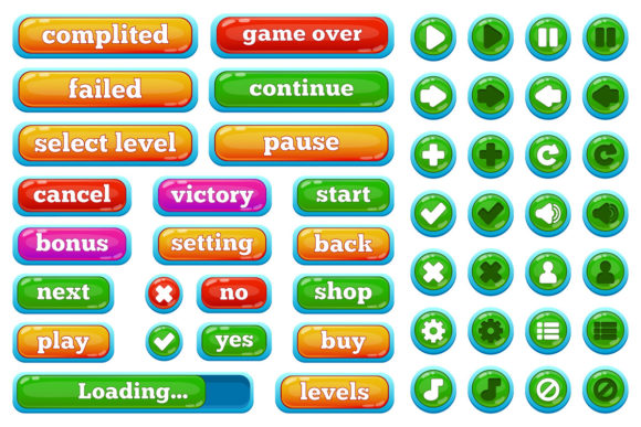 Download Cartoon Interface Buttons - Interface Collection