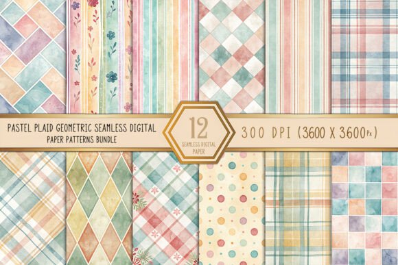 Download Pastel Plaid Geometric Seamless Digital - Geometric Collection