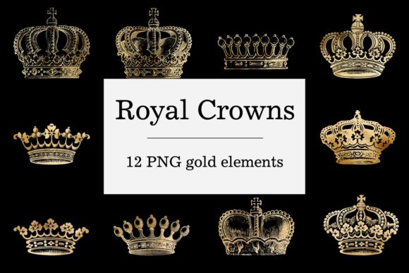 Download Gold Royal Crowns - Gothic Design - Gothic design Collection