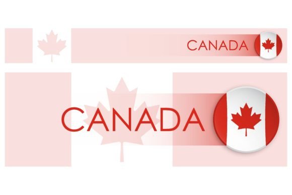 Download Canada Flag Horizontal Web Banner in Modern Neomorphism&nbsp; - Web Collection