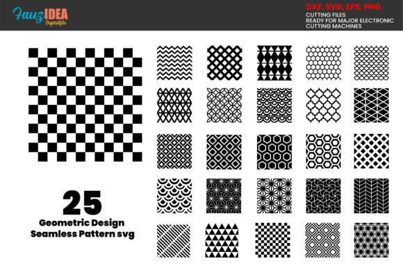 Download 25 Seamless Patterns Geometric SvgBundle - Geometric Collection